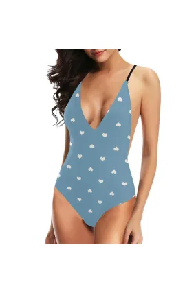 Hearts Sexy Lacing Backless One-Piece Swimsuit