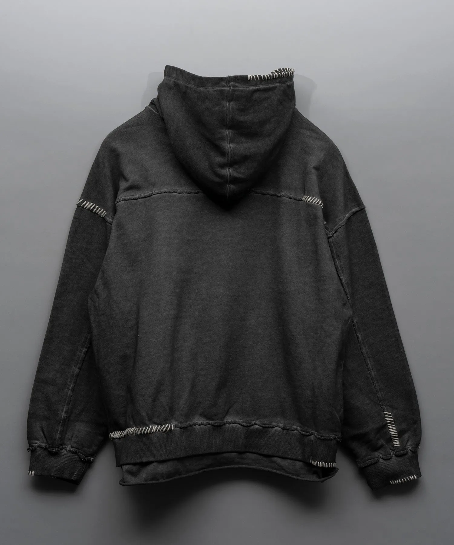 Heavy-Weight Sweat Embroidery Damage Over-Dye Hoodie