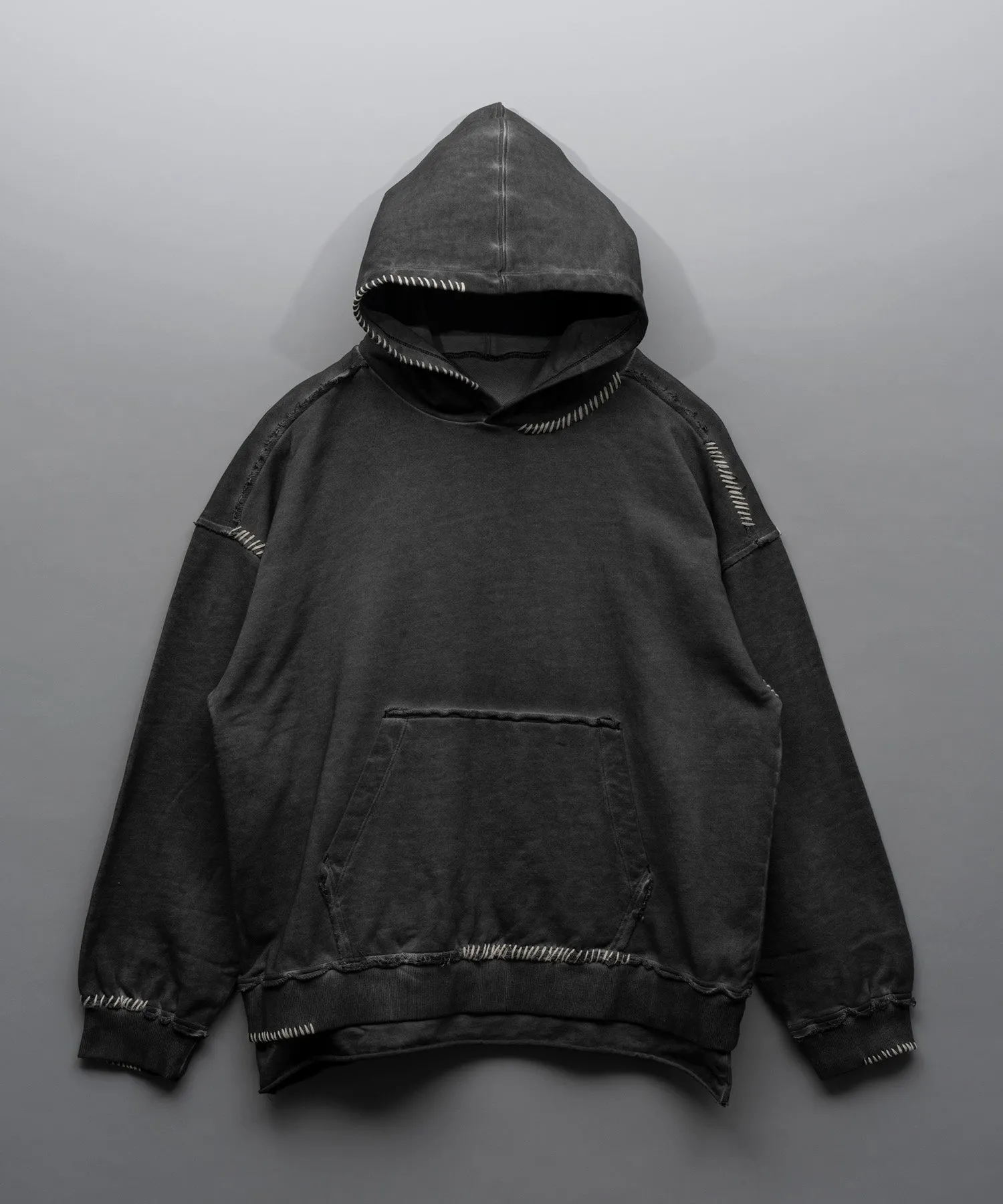 Heavy-Weight Sweat Embroidery Damage Over-Dye Hoodie