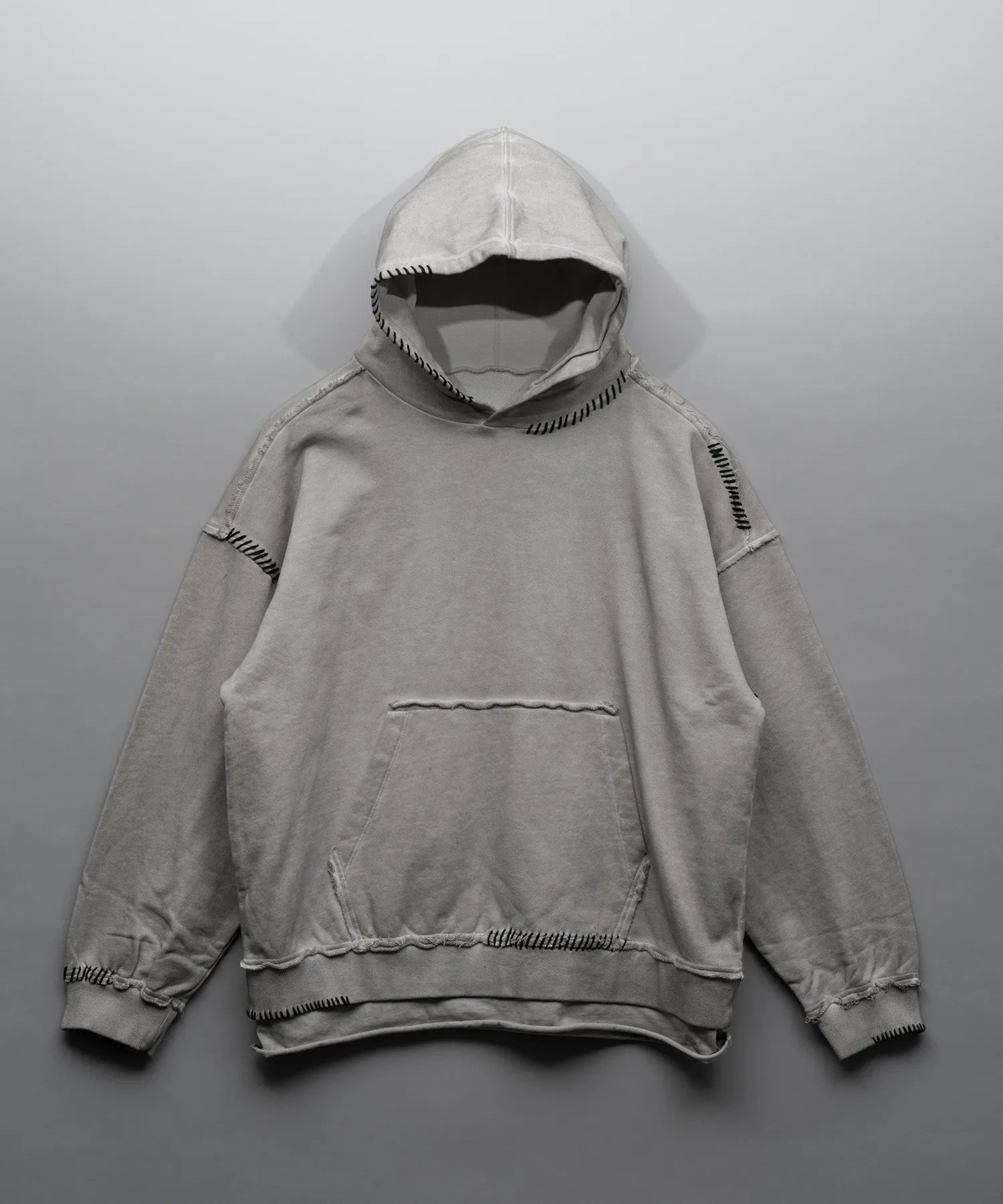 Heavy-Weight Sweat Embroidery Damage Over-Dye Hoodie