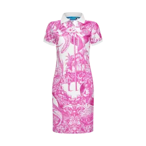 HERITAGE BREAST CANCER AWARENESS POLO DRESS-WHITE