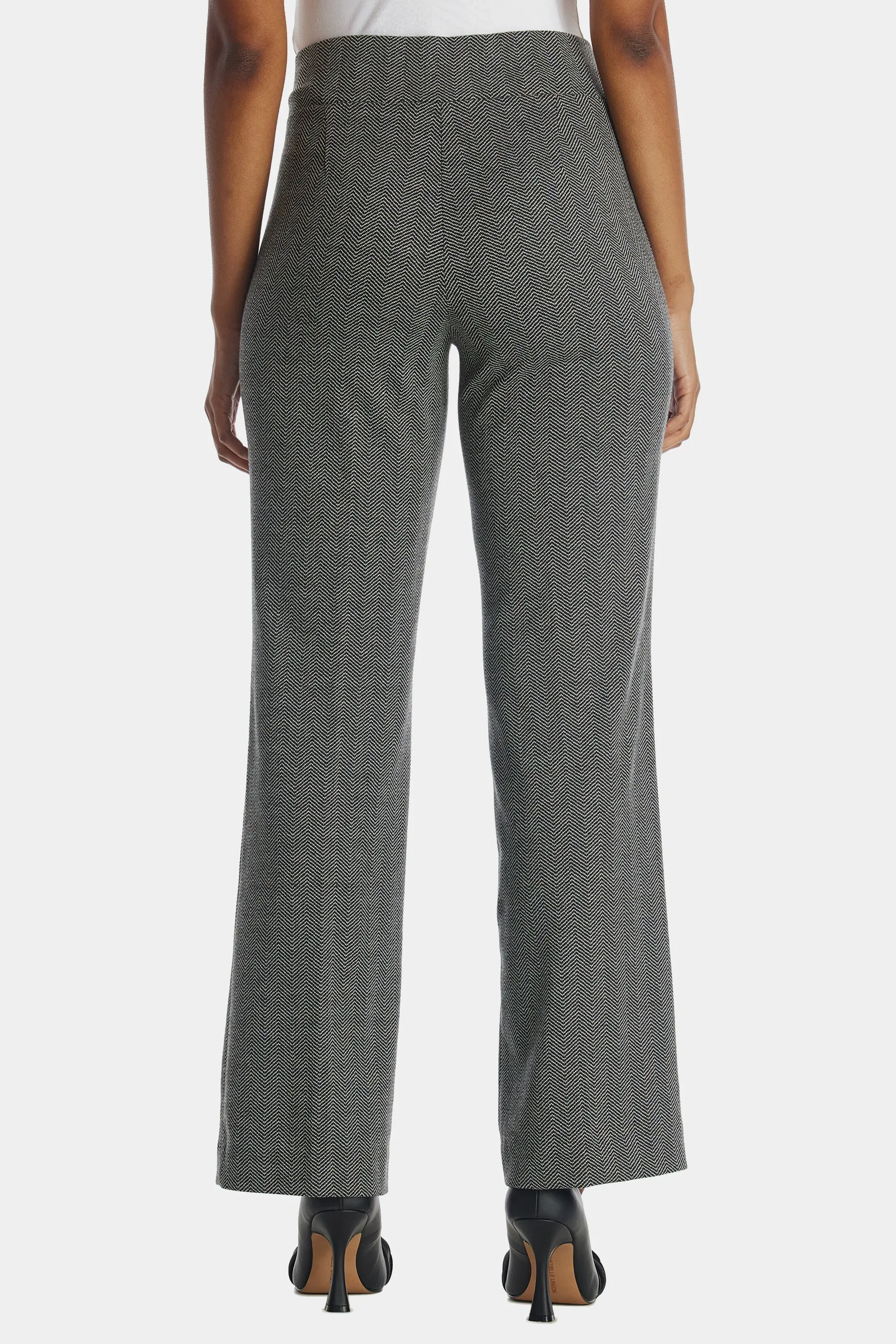 Herringbone Pull On Wide Leg Pant