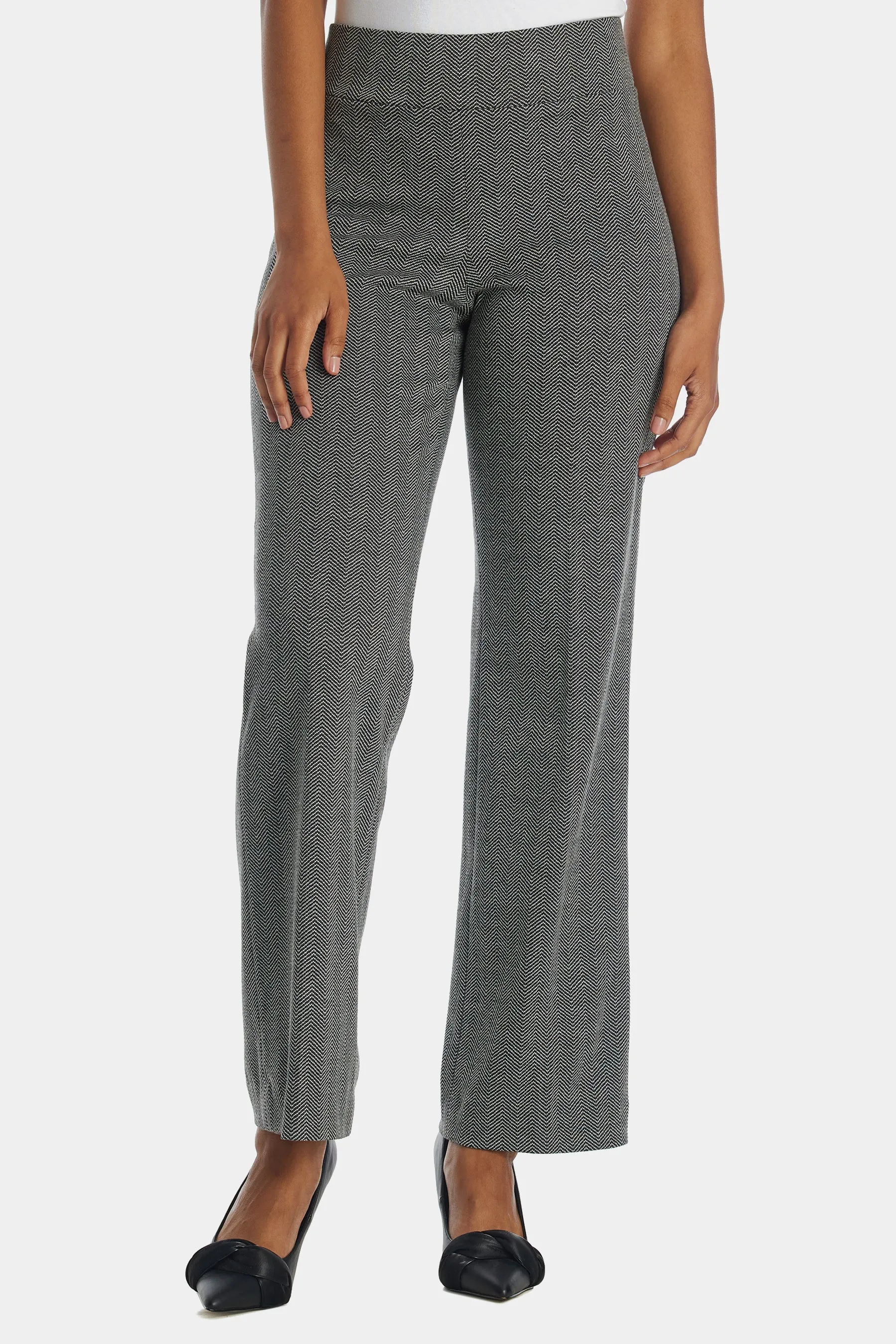 Herringbone Pull On Wide Leg Pant