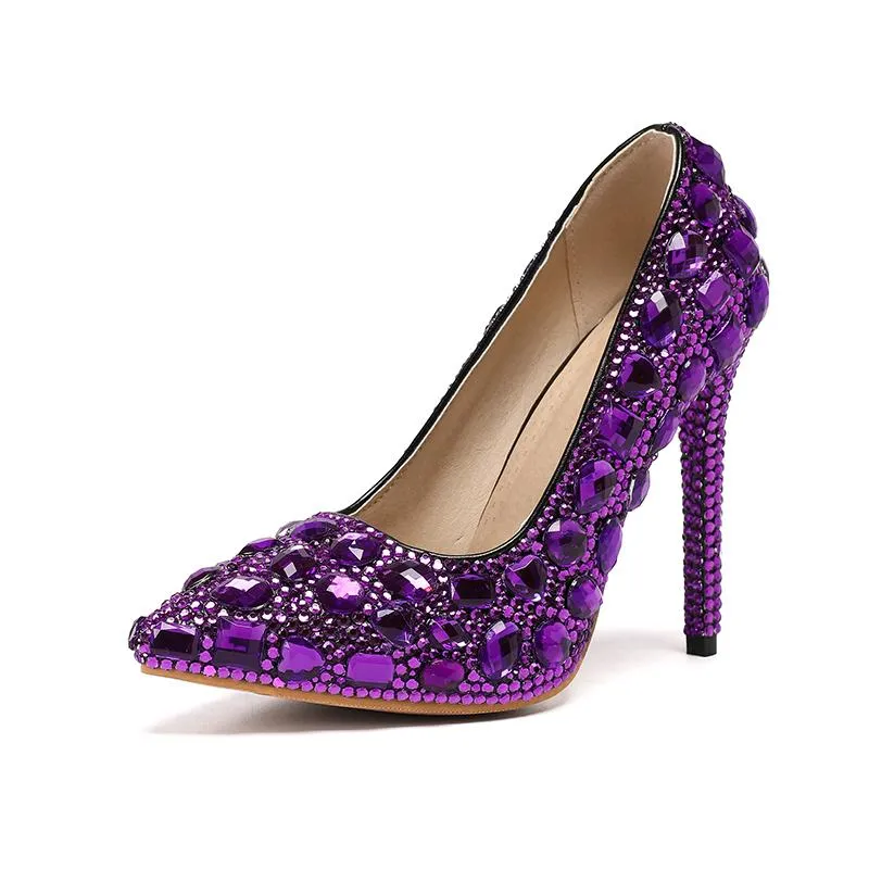 High-heels with diamonds, Fashion Evening Party Shoes, yy26