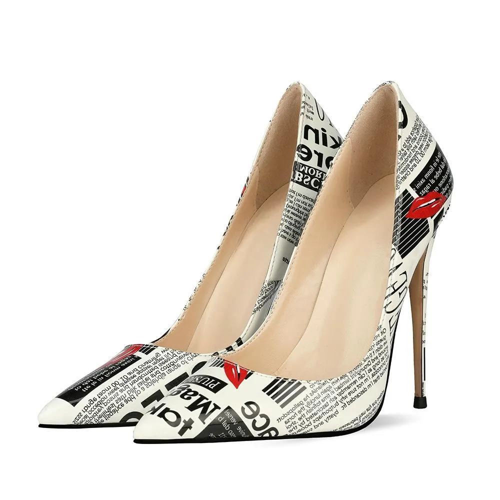 High-heels with graffiti, Fashion Evening Party Shoes, yy35