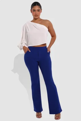 High Rise Pull On Sculpting Flare Pants - Blue