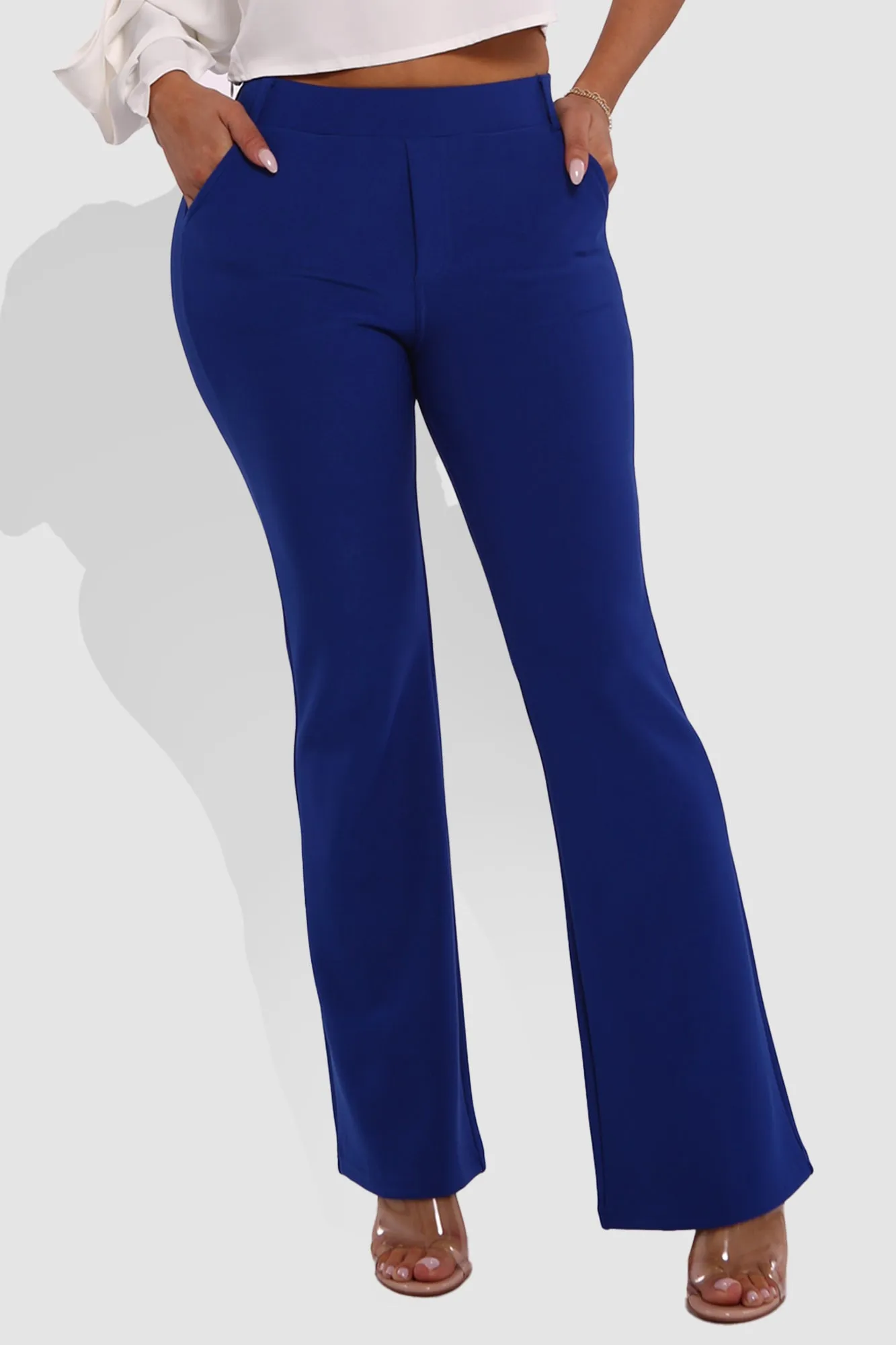 High Rise Pull On Sculpting Flare Pants - Blue