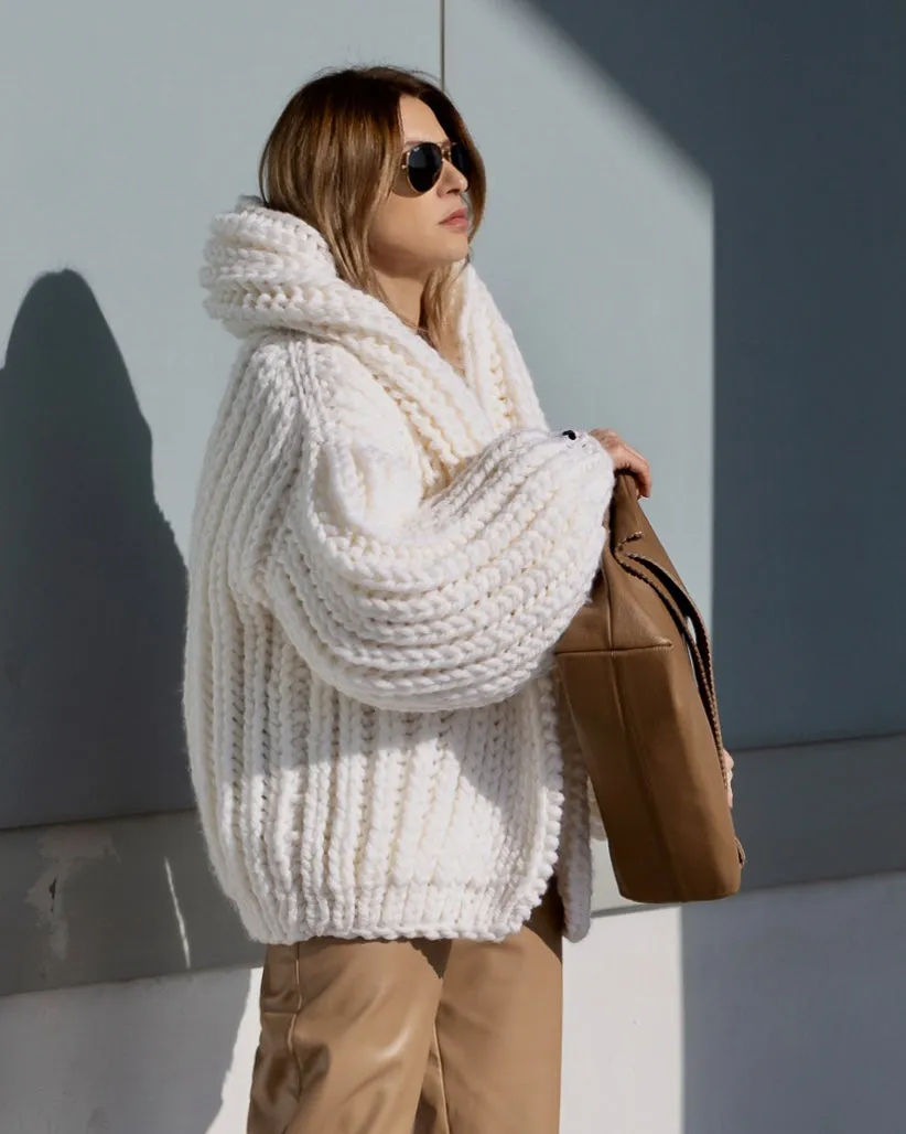 Hooded Chunky Cardigan