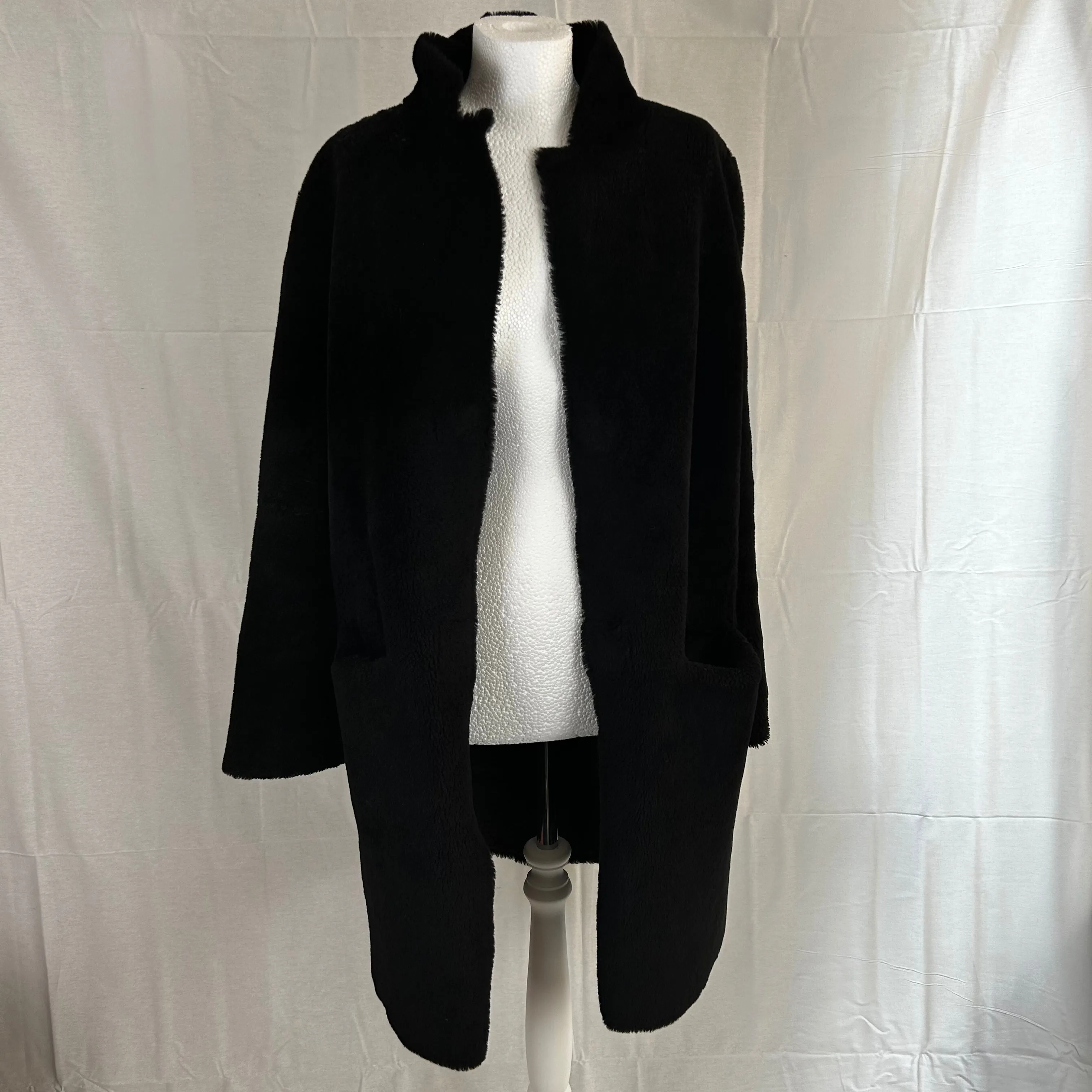 Ines & Marechal £2549 Black Shearling Loire Coat S