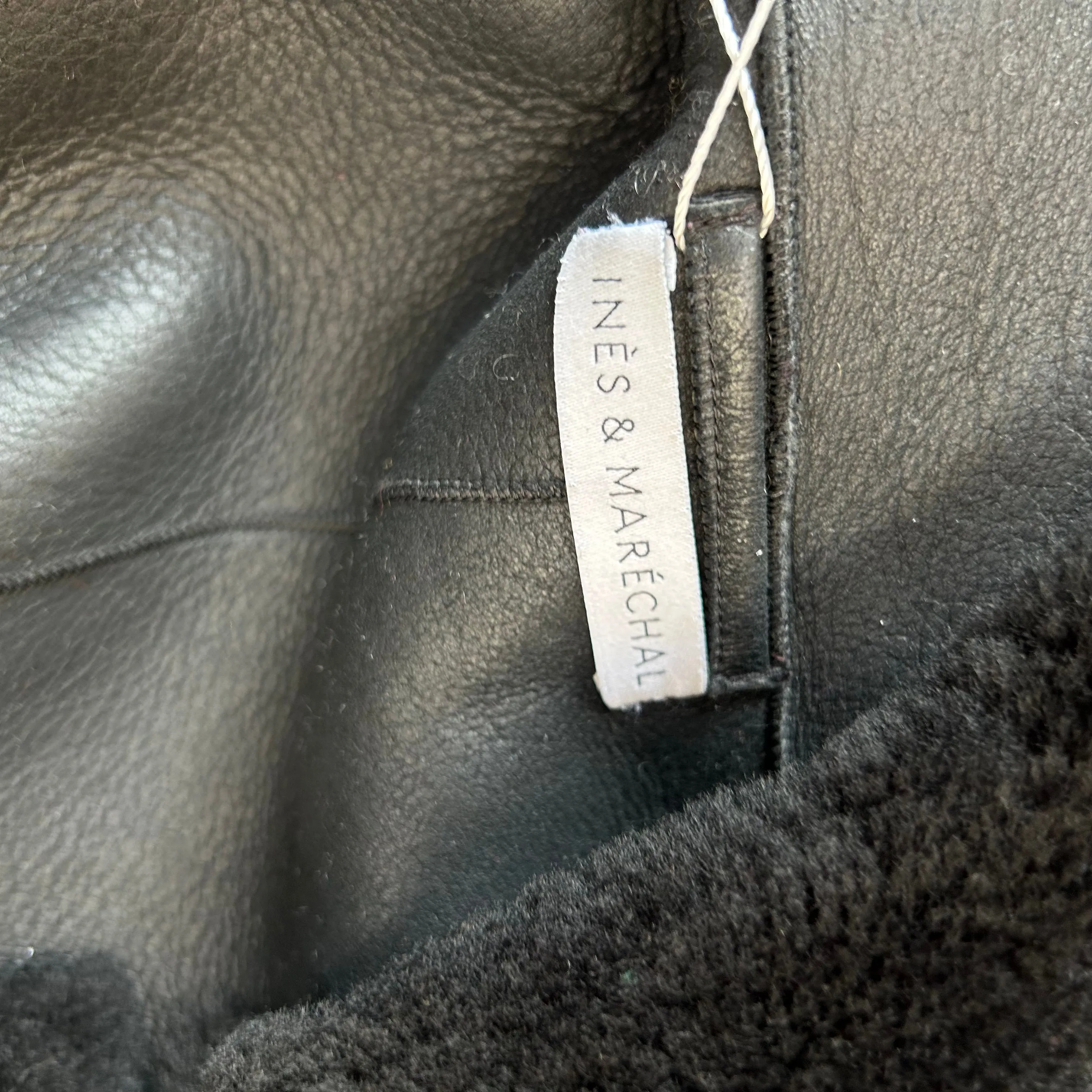 Ines & Marechal £2549 Black Shearling Loire Coat S