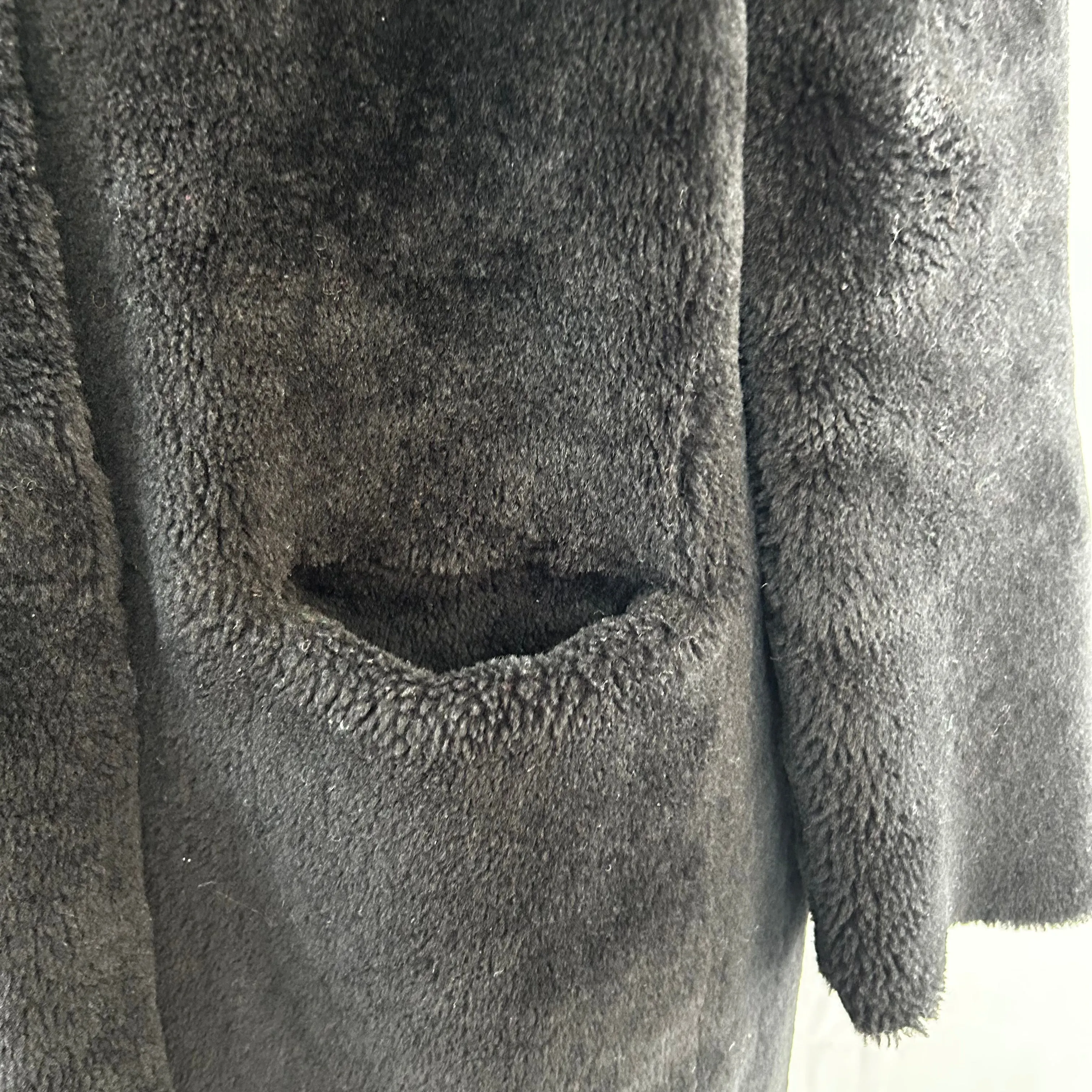 Ines & Marechal £2549 Black Shearling Loire Coat S