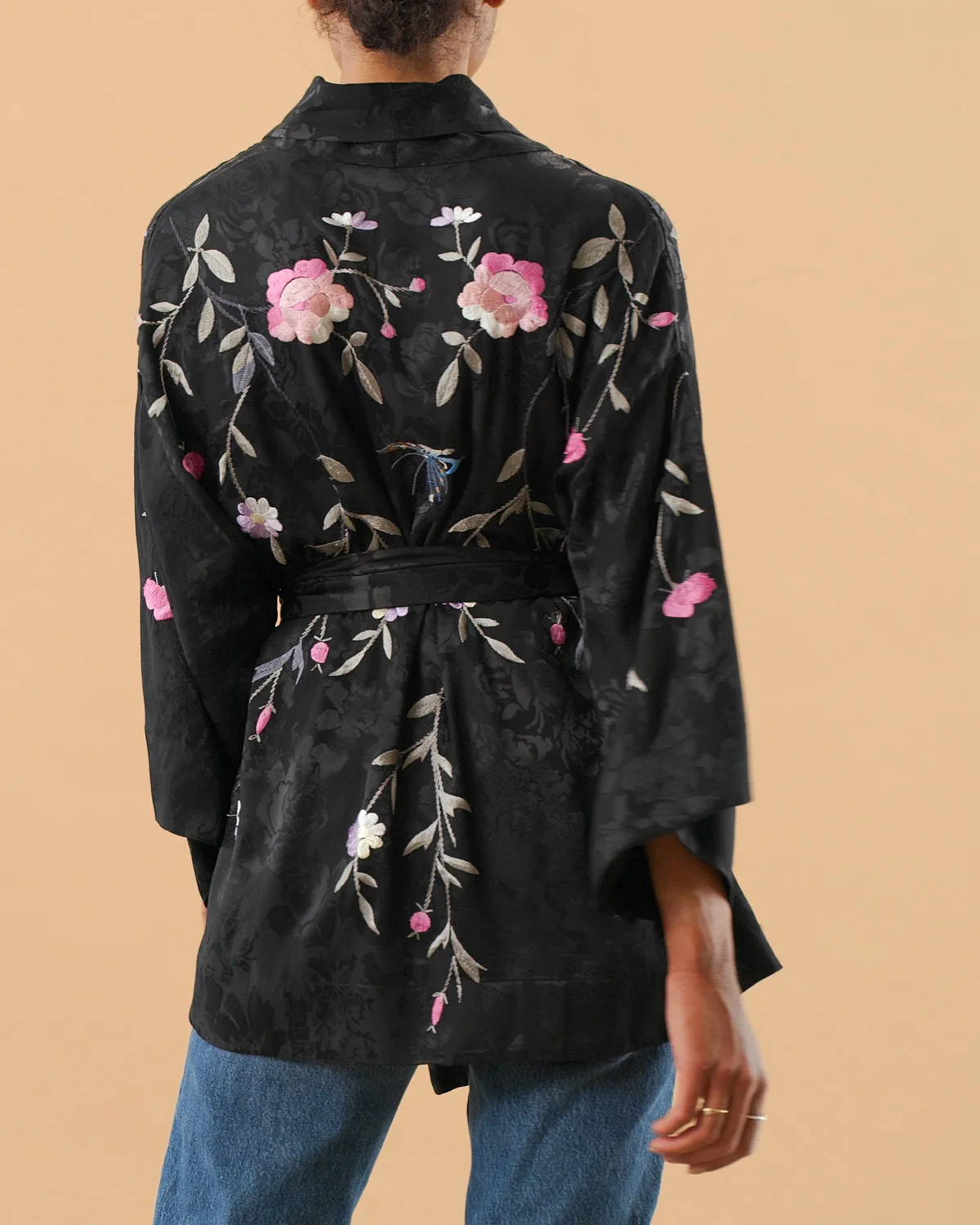 Jacquard Embroidery Jacket – Black