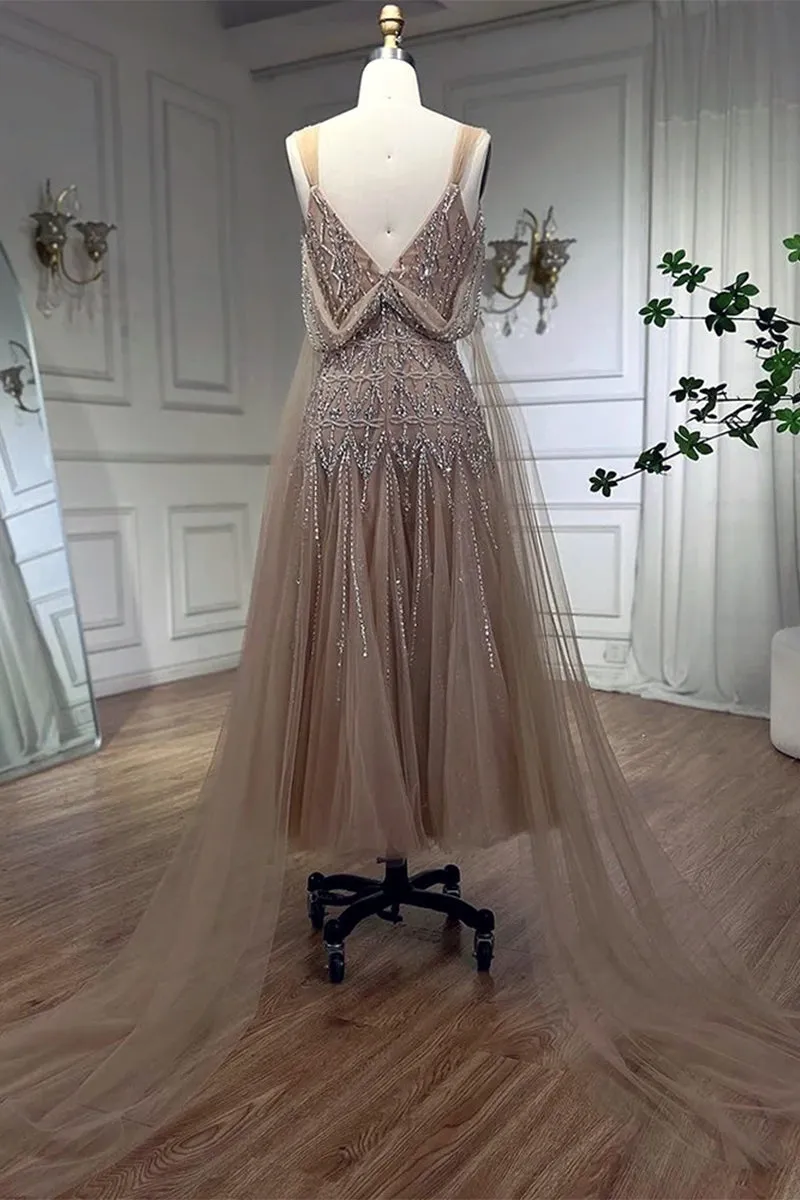 Jasmin Bead-Embellished Tulle Midi Dress