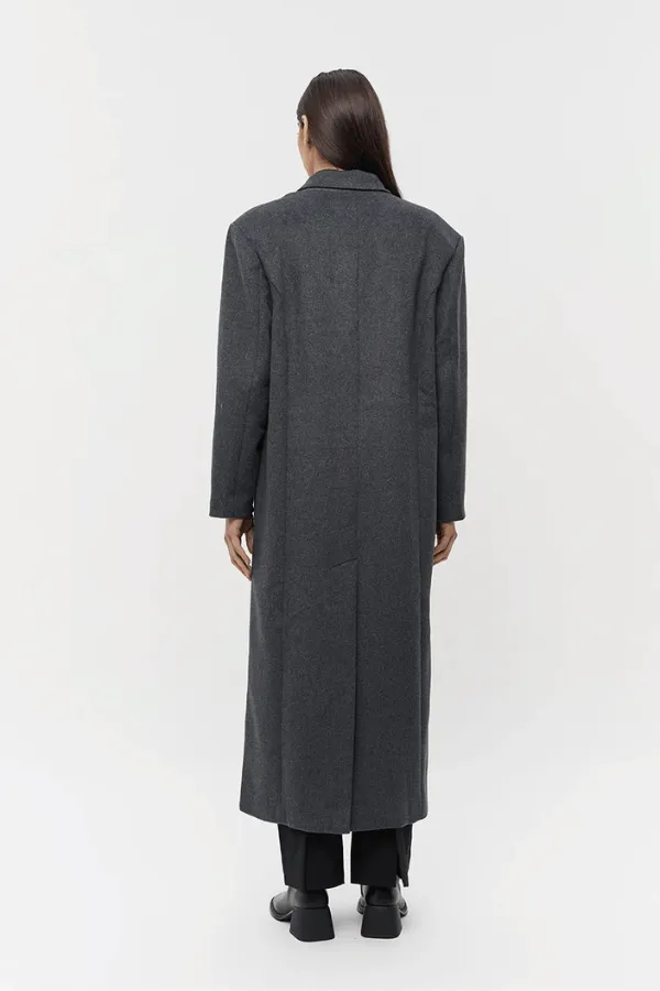 Kennedy Double Breasted Coat Dark Grey Marle