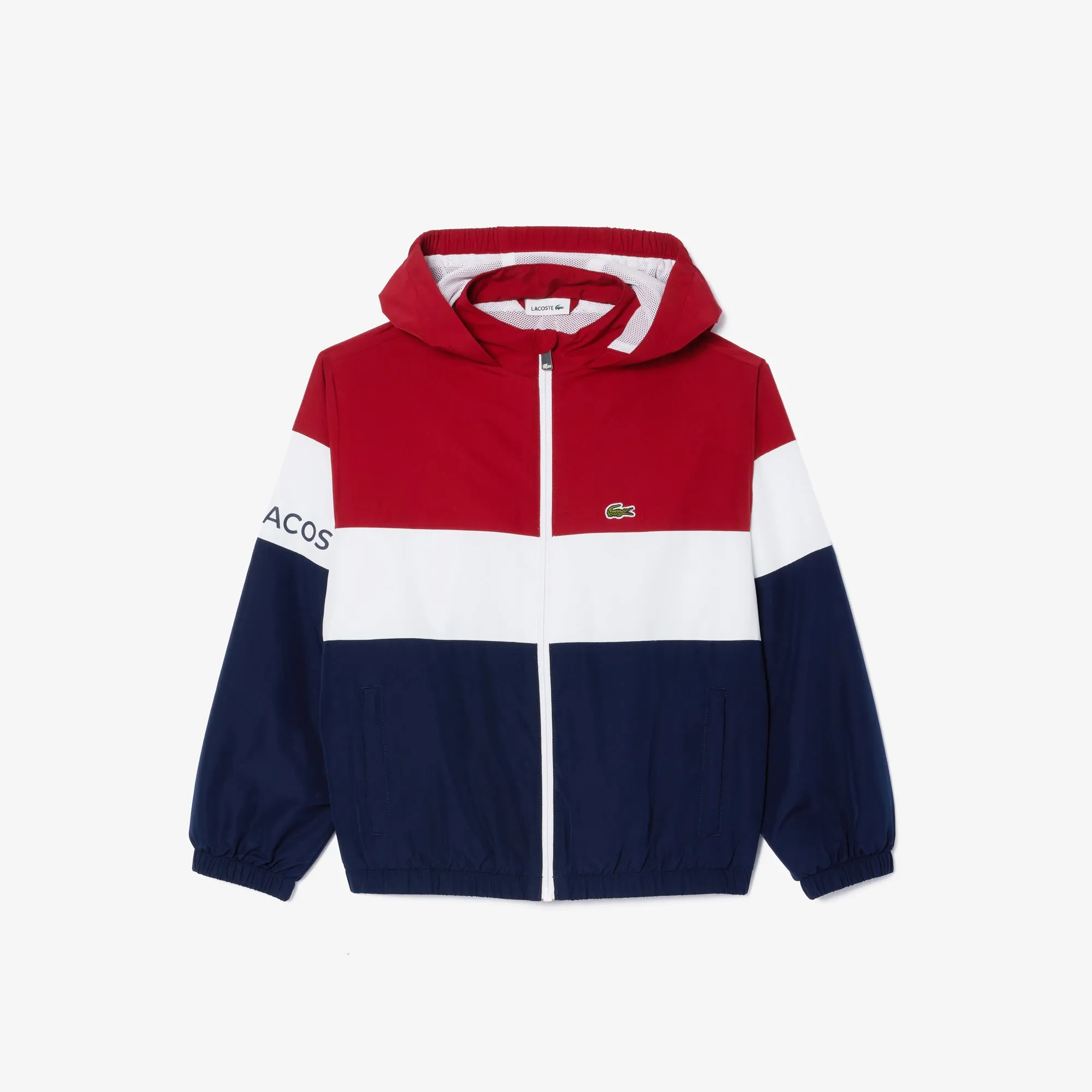 Kids’ Lacoste Recycled Polyester Zipped Hooded Jacket