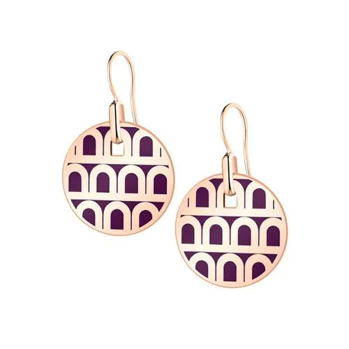 L'Arc de DAVIDOR Pendant Earring PM, 18k Rose Gold with Lacquered Ceramic