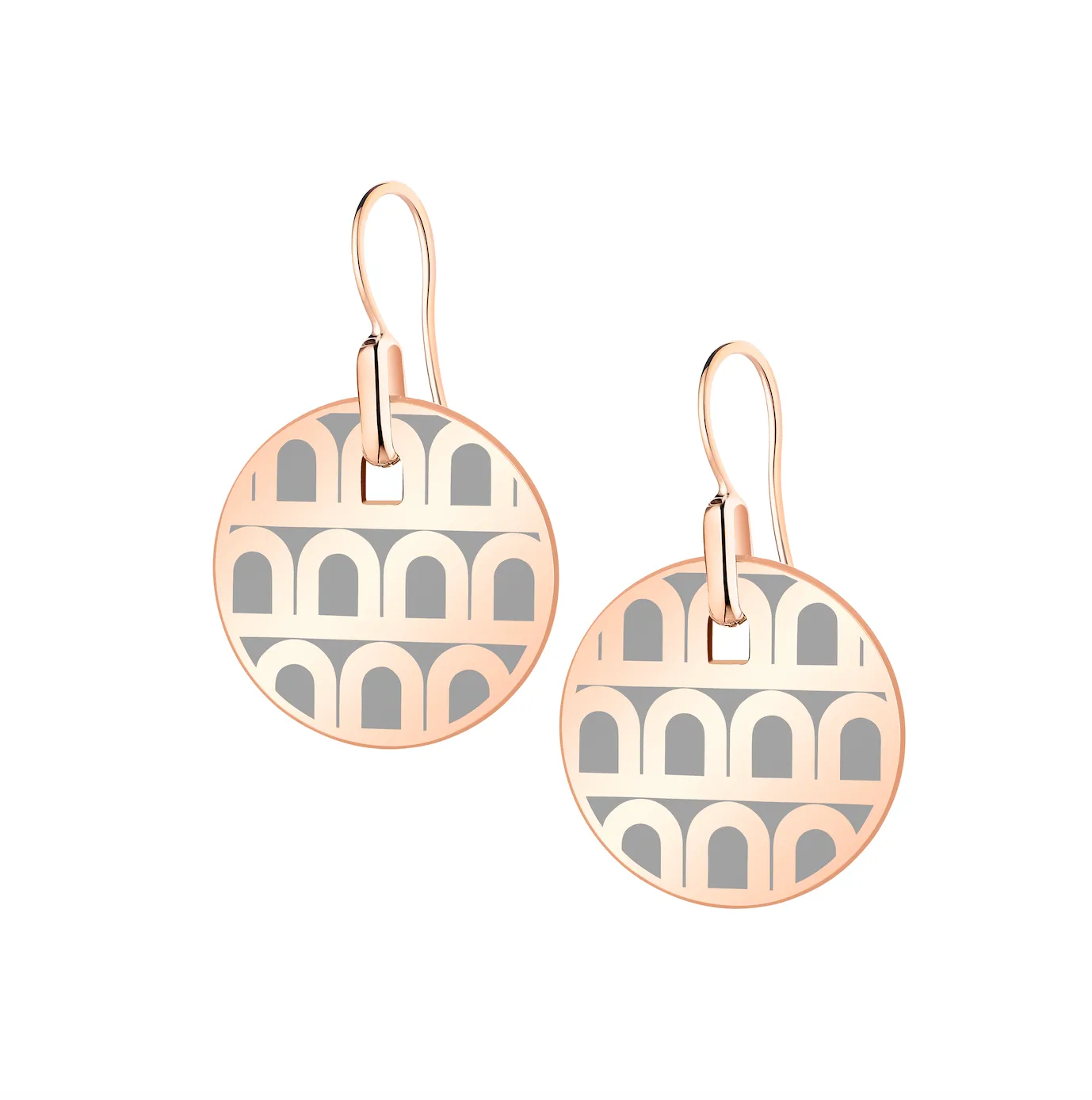 L'Arc de DAVIDOR Pendant Earring PM, 18k Rose Gold with Lacquered Ceramic