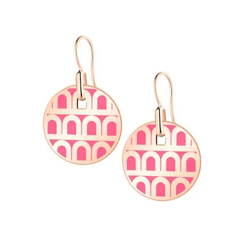 L'Arc de DAVIDOR Pendant Earring PM, 18k Rose Gold with Lacquered Ceramic