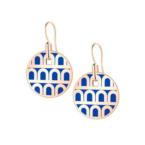 L'Arc de DAVIDOR Pendant Earring PM, 18k Rose Gold with Lacquered Ceramic