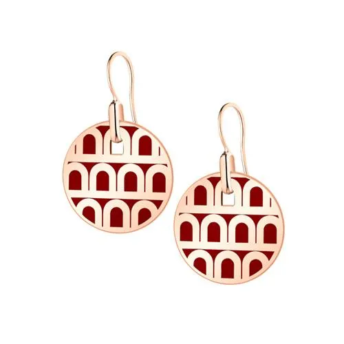 L'Arc de DAVIDOR Pendant Earring PM, 18k Rose Gold with Lacquered Ceramic