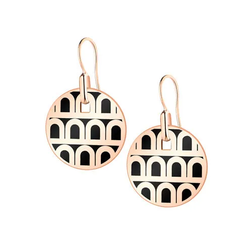 L'Arc de DAVIDOR Pendant Earring PM, 18k Rose Gold with Lacquered Ceramic