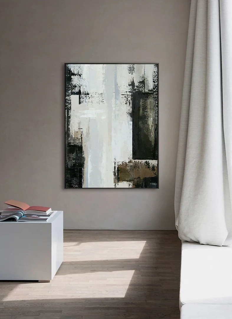 Large Abstract Painting,City Skyline Painting,Rich Texture Canvas Art Ap025