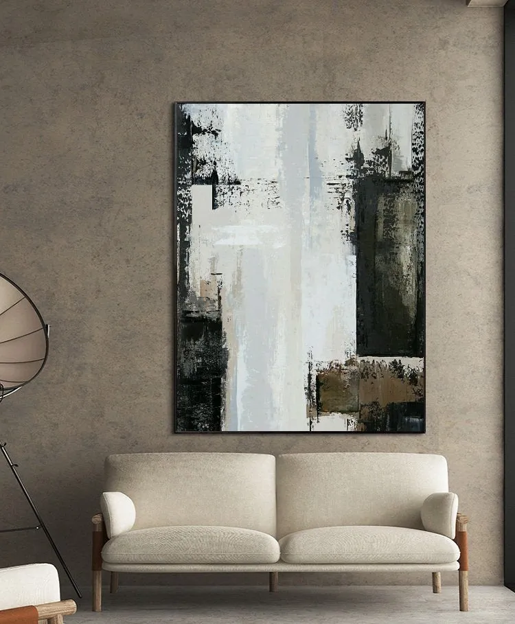 Large Abstract Painting,City Skyline Painting,Rich Texture Canvas Art Ap025