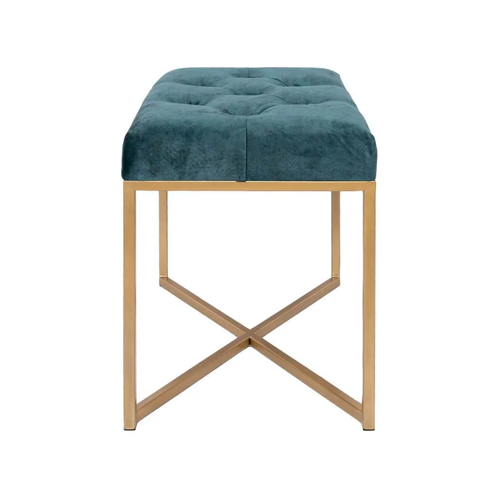 Legacy Harbour Teal Gold Base Ottoman