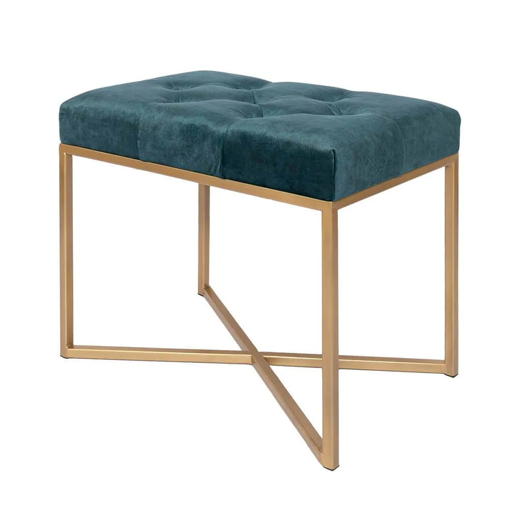 Legacy Harbour Teal Gold Base Ottoman