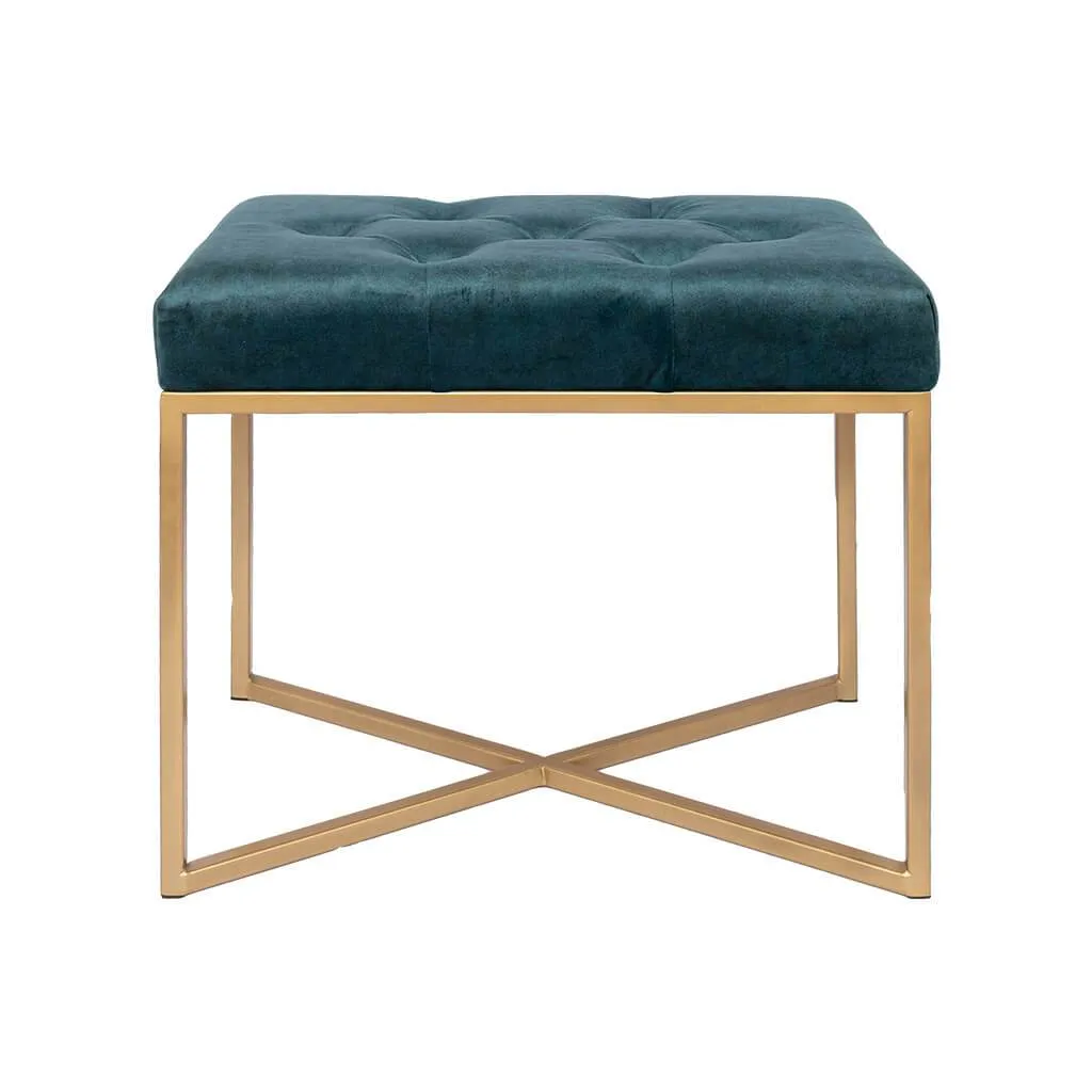 Legacy Harbour Teal Gold Base Ottoman