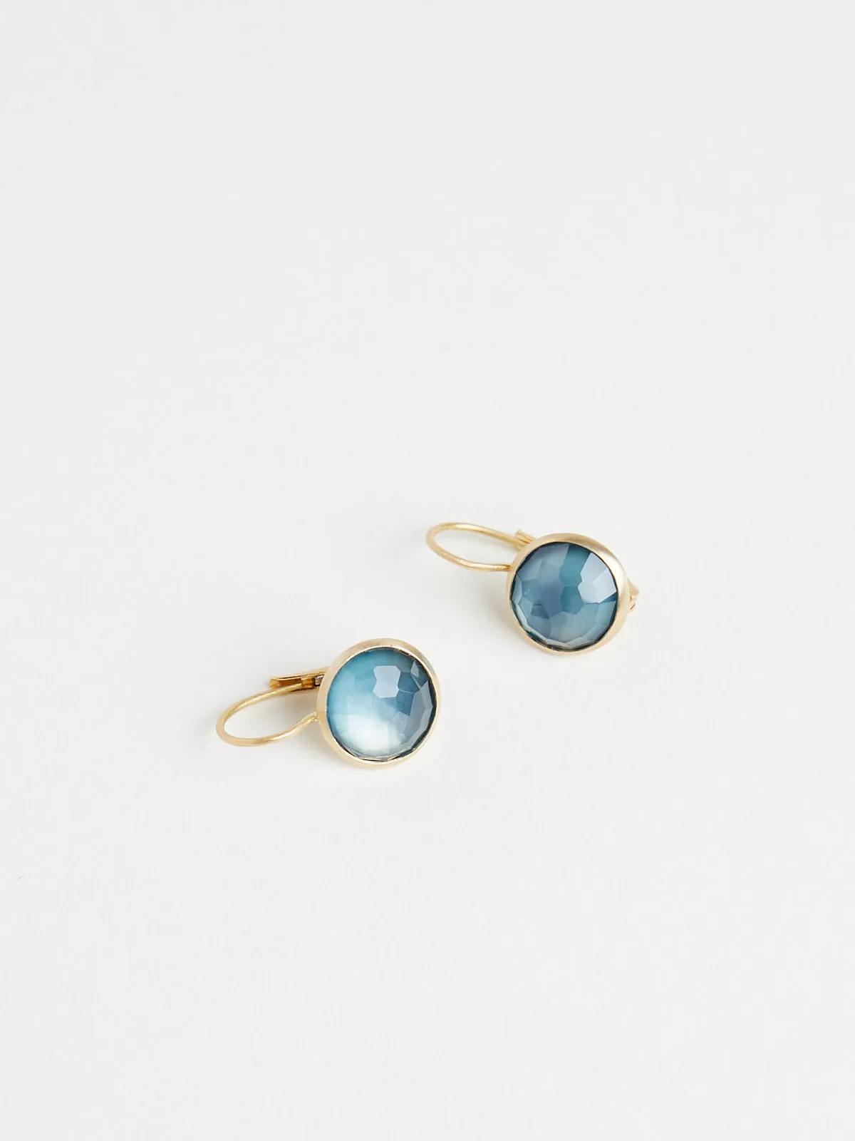 Leona Colour Earrings in 9k Yellow Gold with 7.15ct London Blue Topaz