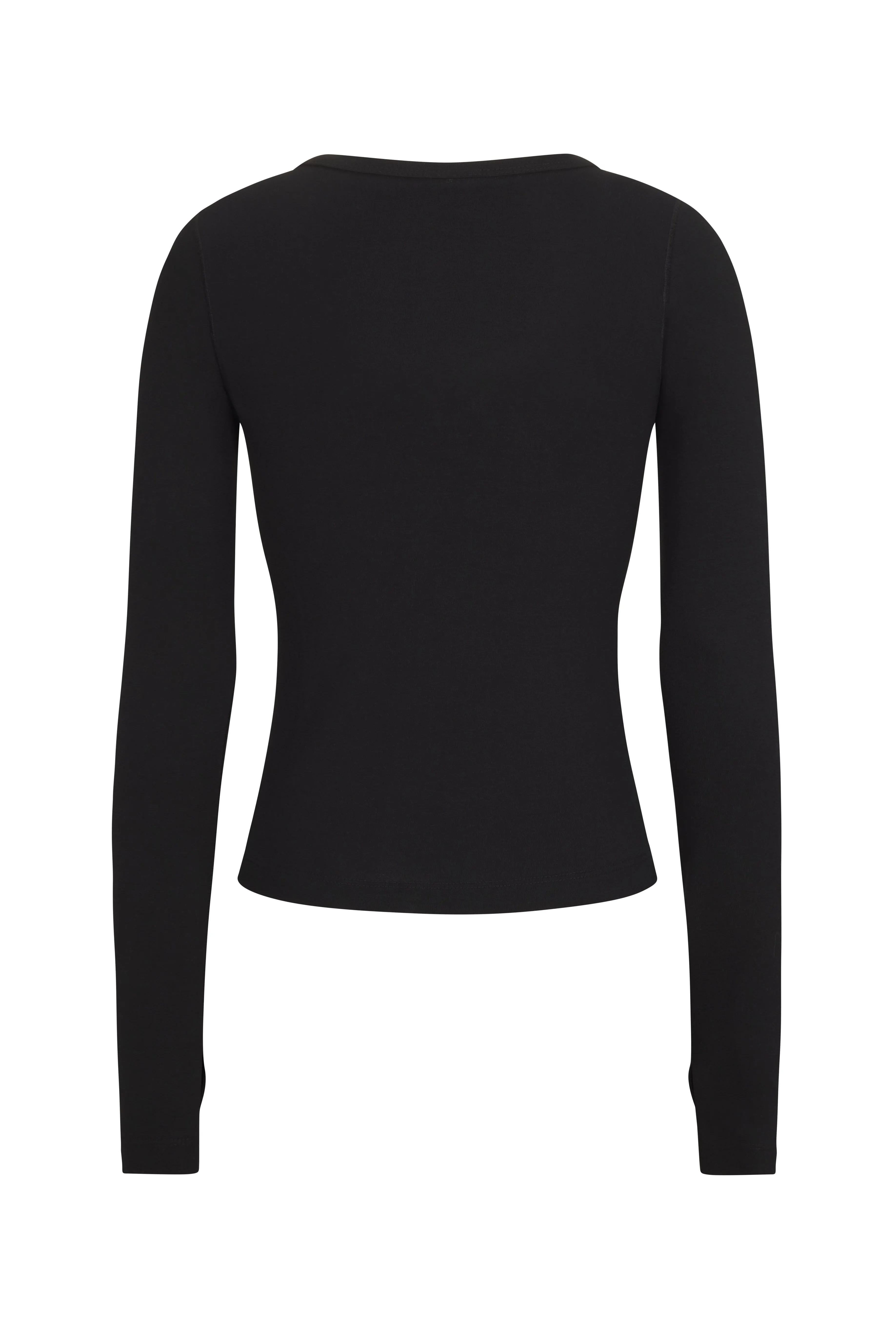 LONG SLEEVE LOUNGE TOP IN ONYX