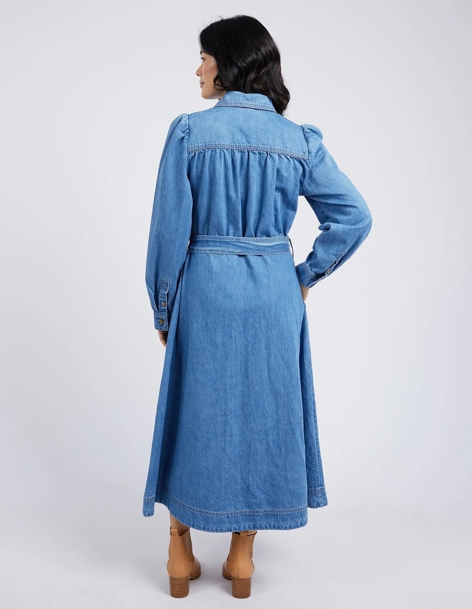 Lucinda Denim Shirt Dress Mid Blue Wash