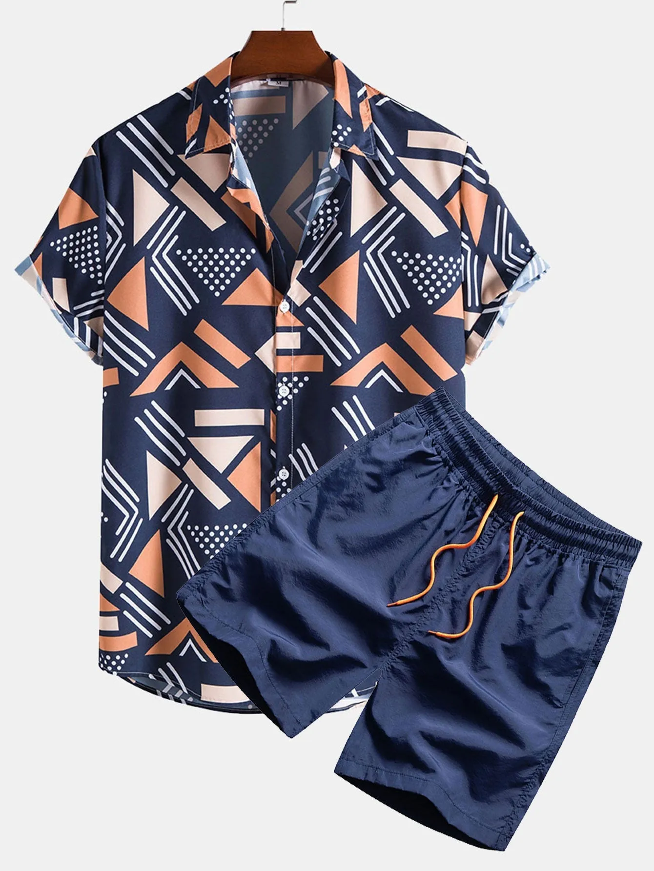 LUIS GEOMETRIC PRINT SHIRT & SWIM SHORTS