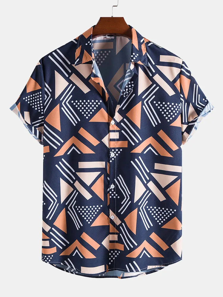 LUIS GEOMETRIC PRINT SHIRT & SWIM SHORTS