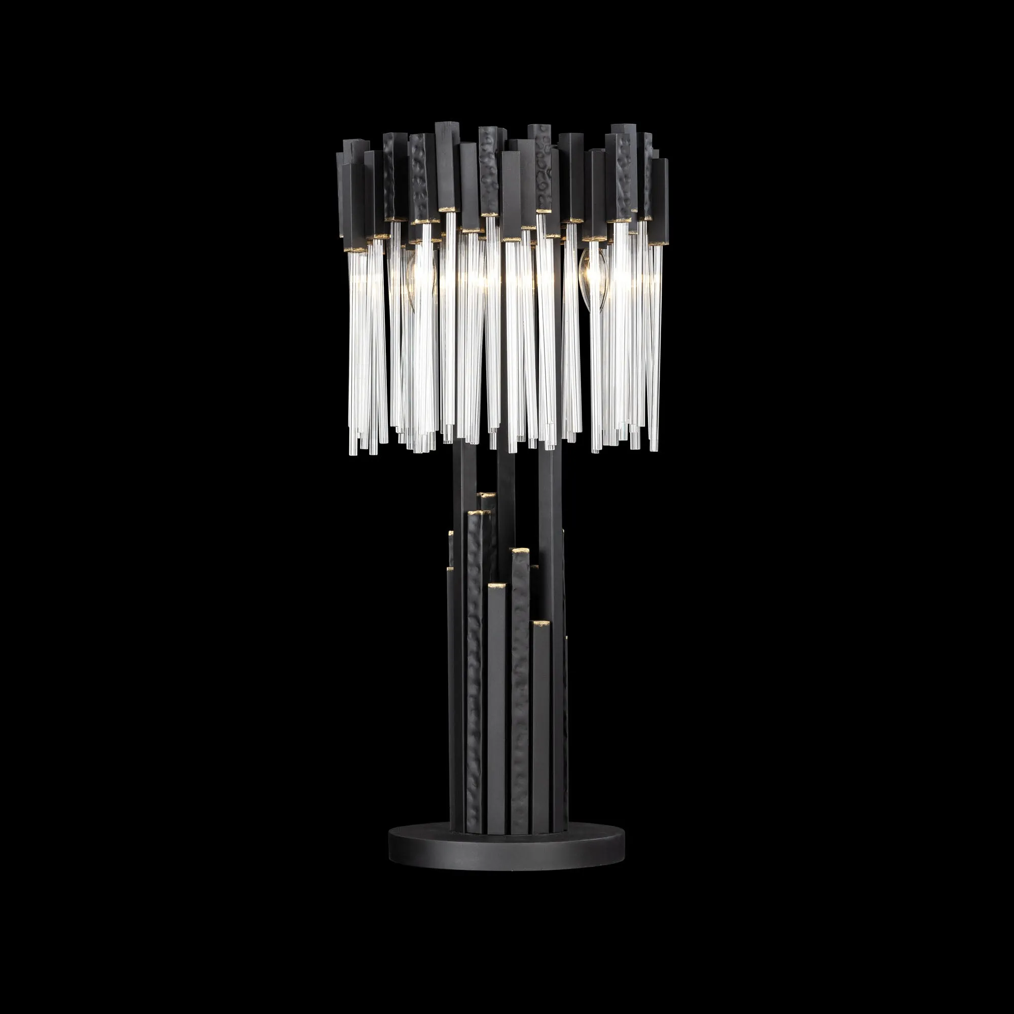 Matrix 309T03MBFG 3-Light Table Lamp - Matte Black/French Gold