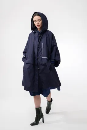 MAYA navy blue - nylon unisex raincoat