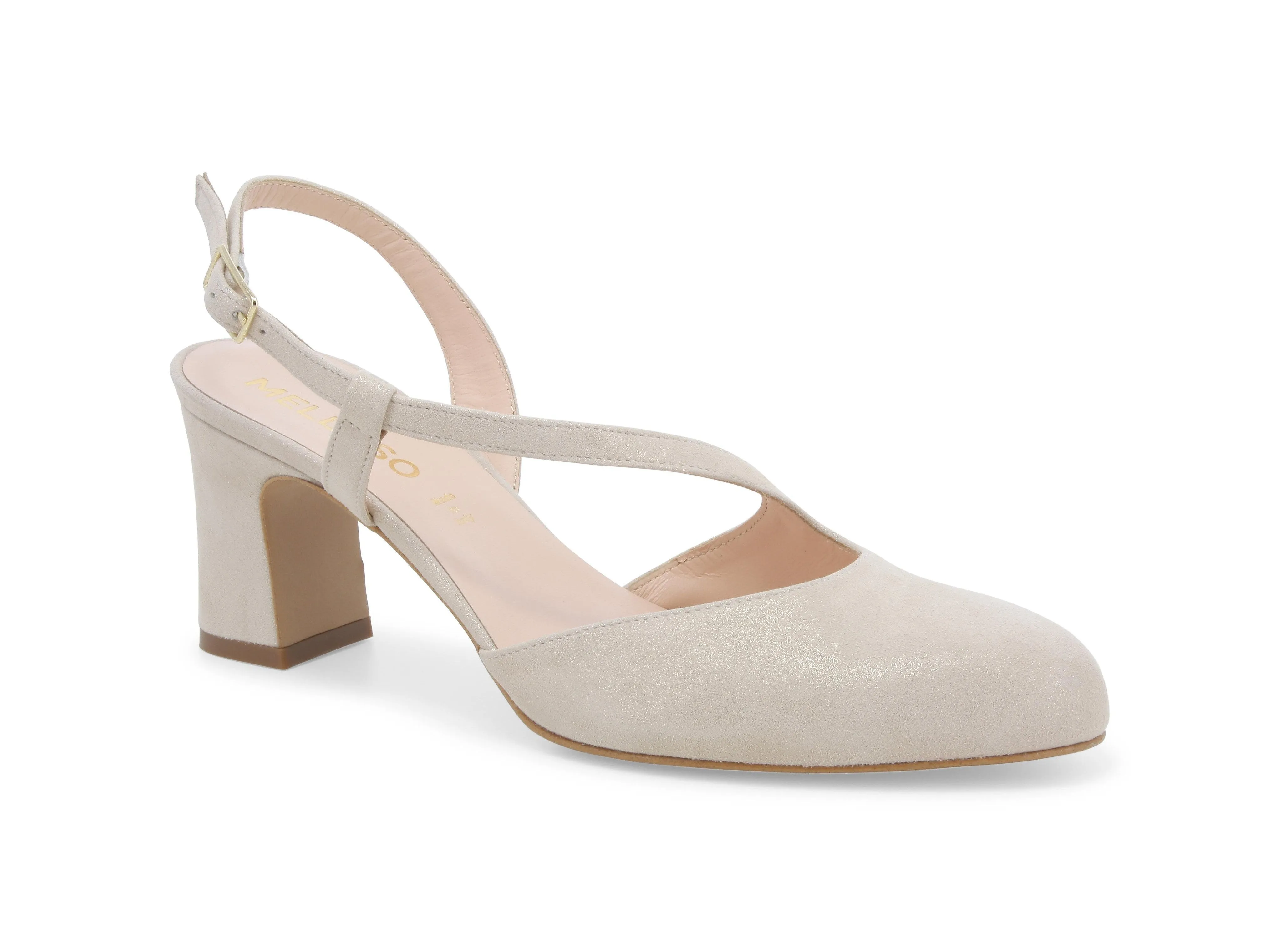 Melluso Slingback Comodo Tacco Alto con Cinturino Pelle