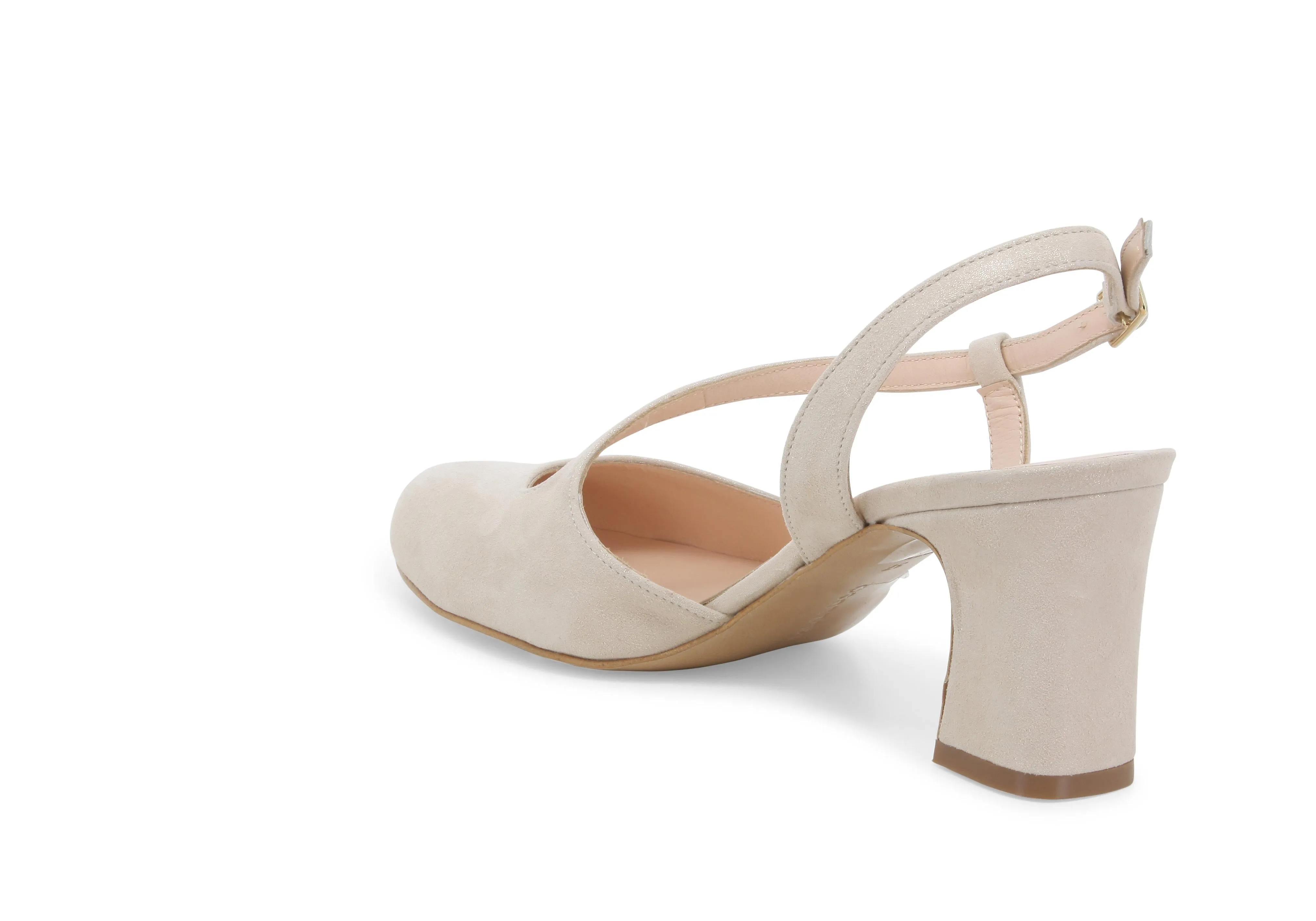 Melluso Slingback Comodo Tacco Alto con Cinturino Pelle