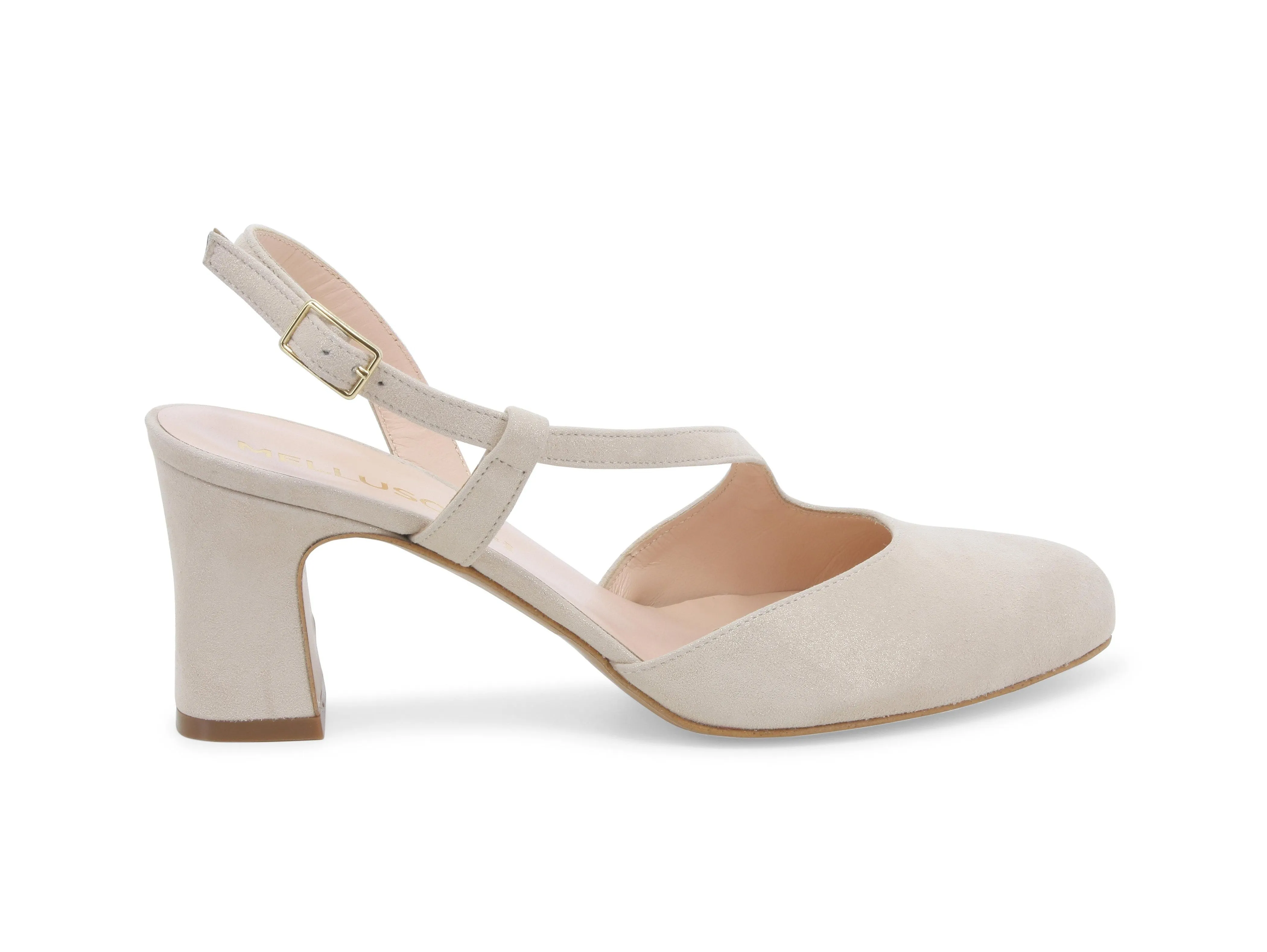 Melluso Slingback Comodo Tacco Alto con Cinturino Pelle