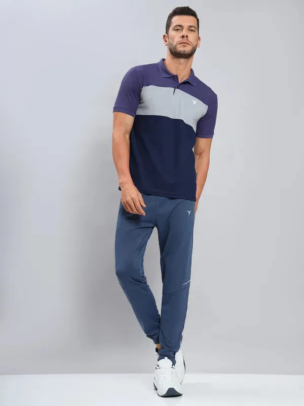 Men Colorblock Slim Fit Polo T-shirt with MATPIQ