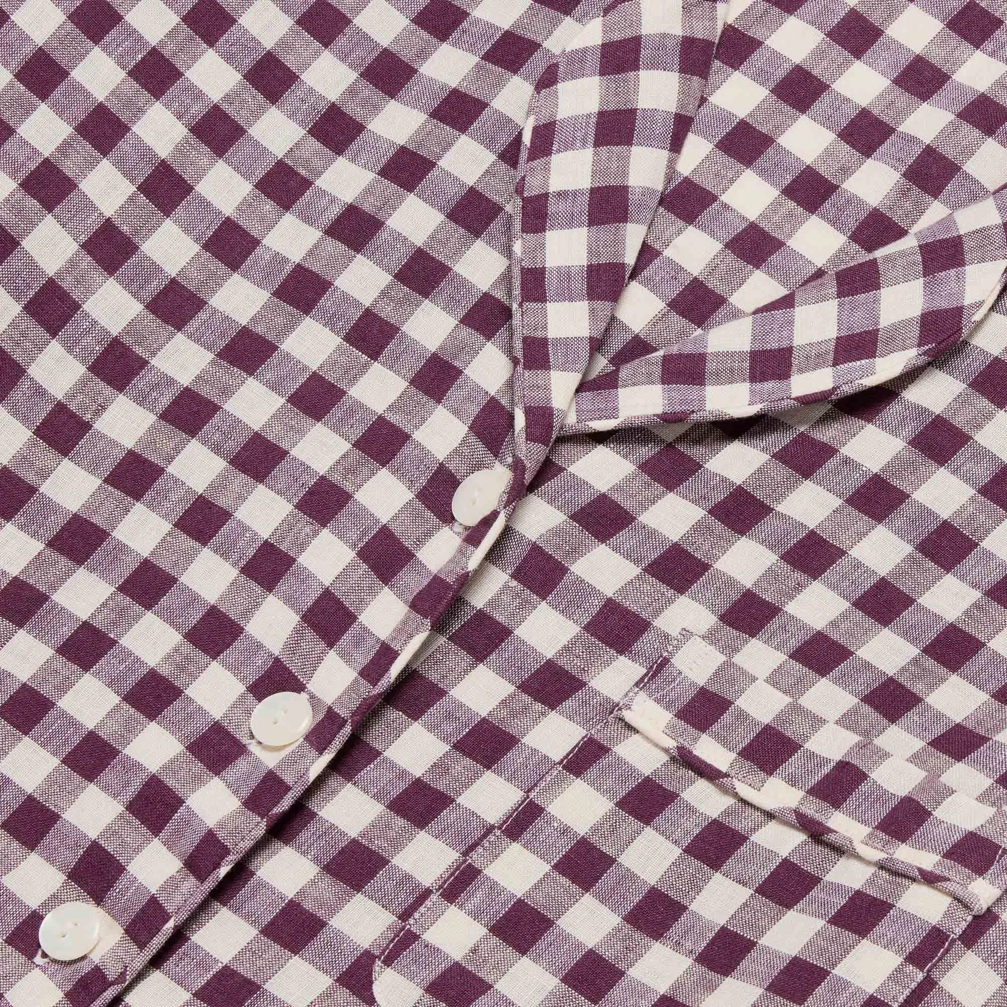 Men's Berry Gingham Pyjama Shirt