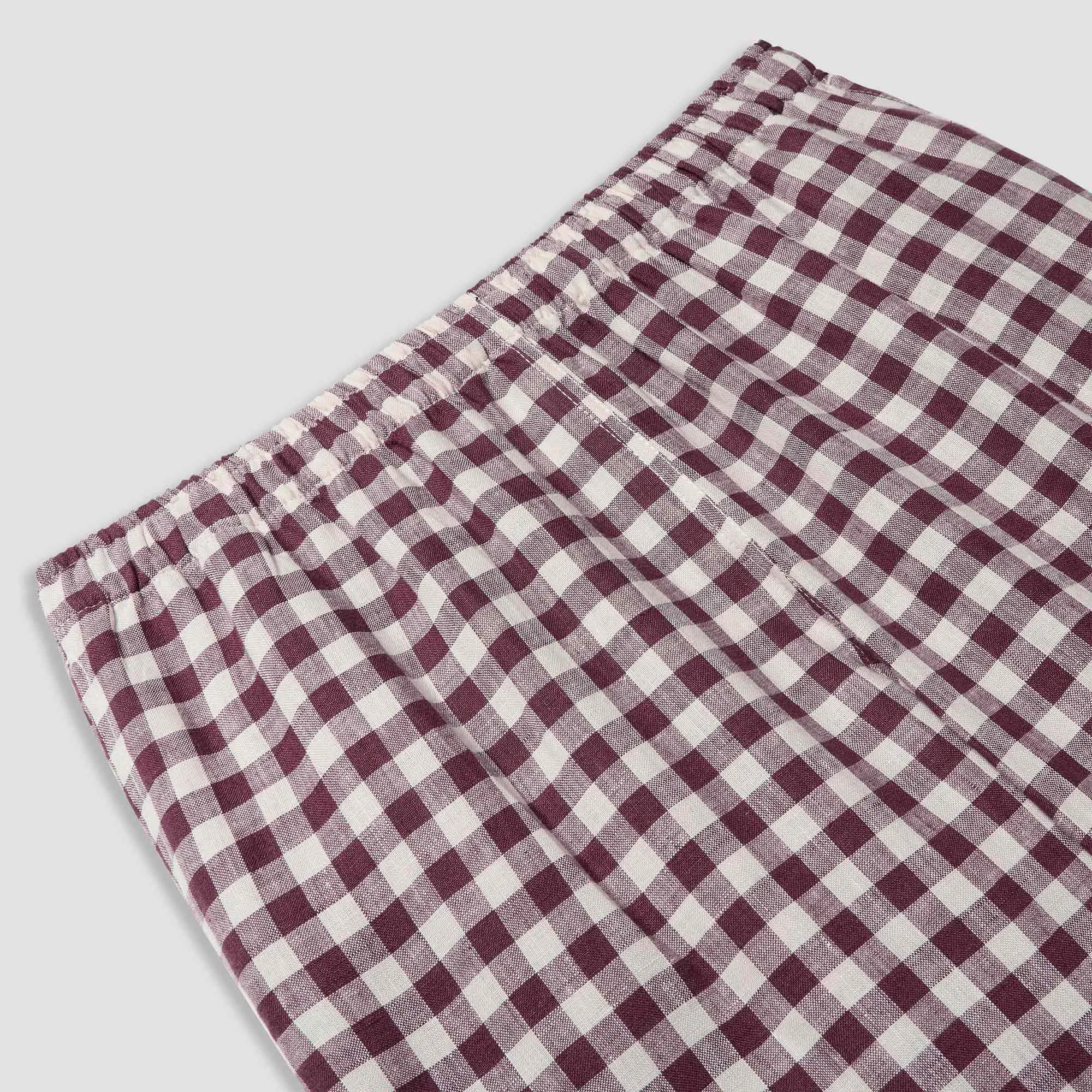 Men's Berry Gingham Pyjama Trouser Set