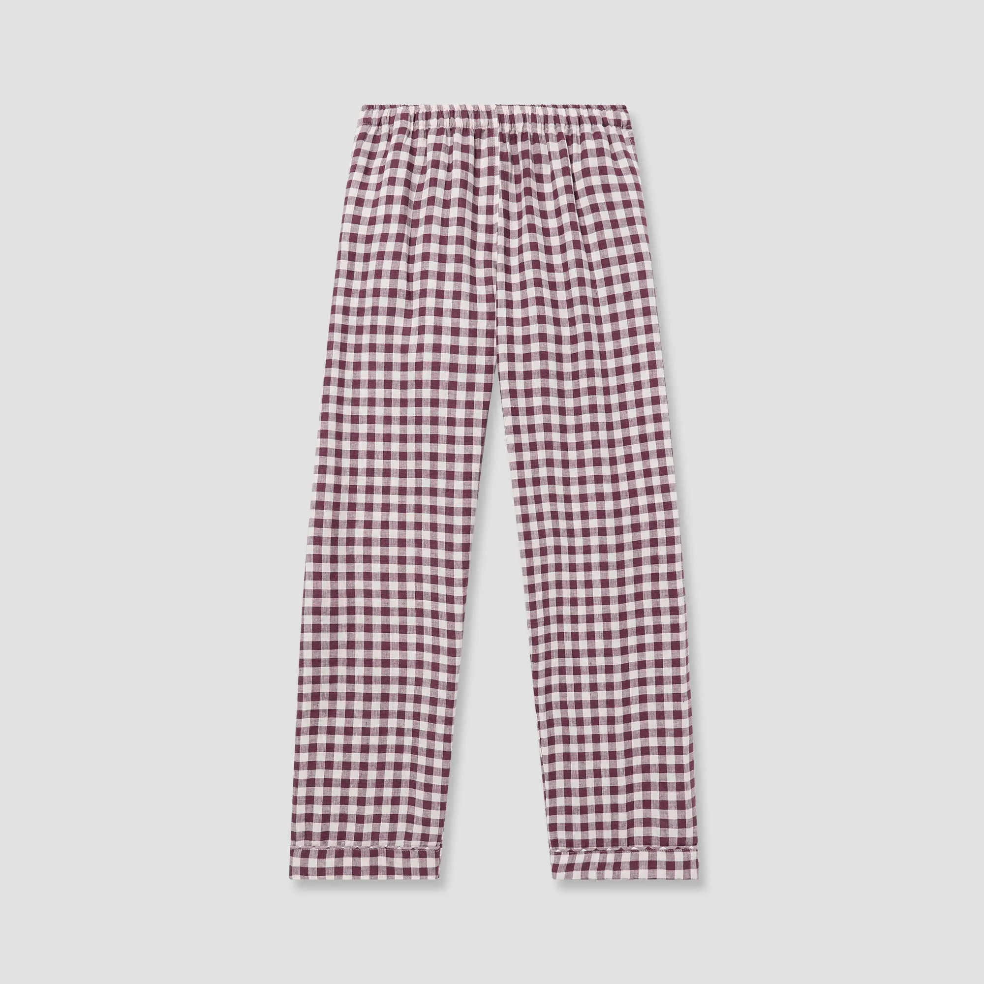 Men's Berry Gingham Pyjama Trouser Set