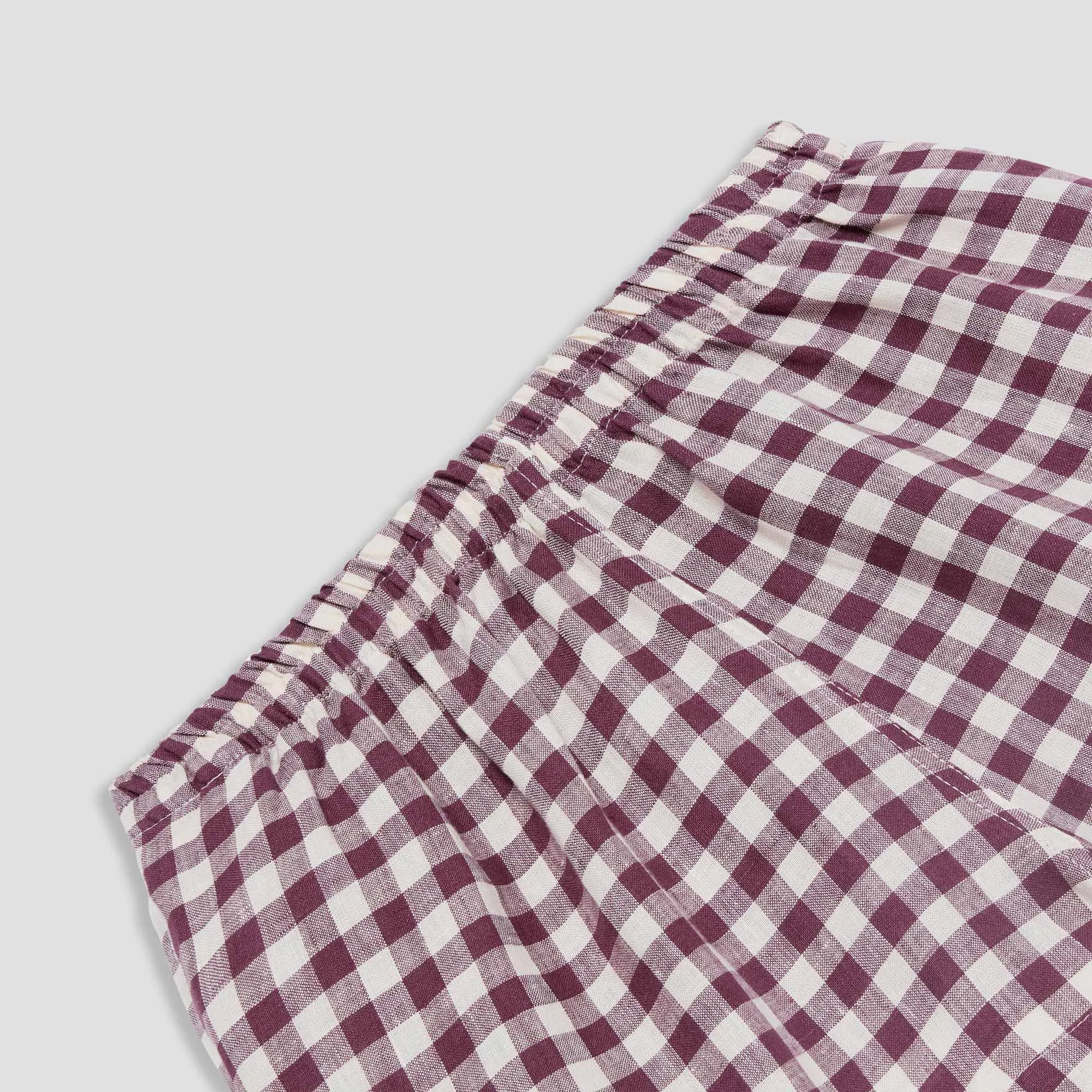 Men's Berry Gingham Pyjama Trousers