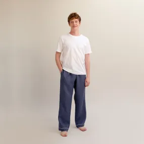 Men's Blueberry Linen Pyjama Trousers