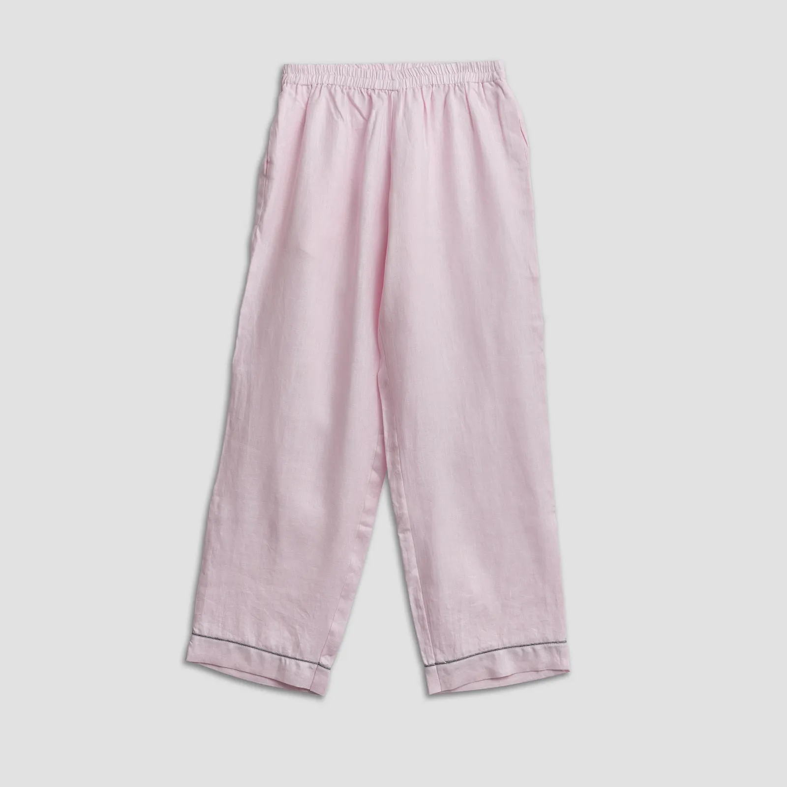 Men's Blush Pink Linen Pyjama Trouser Set