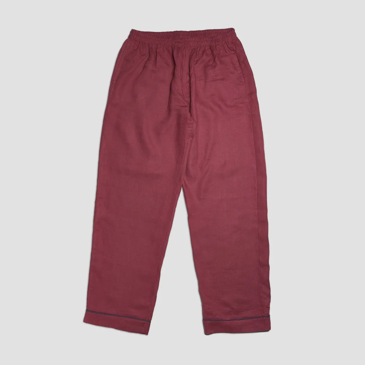 Men's Cherry Linen Pyjama Trousers