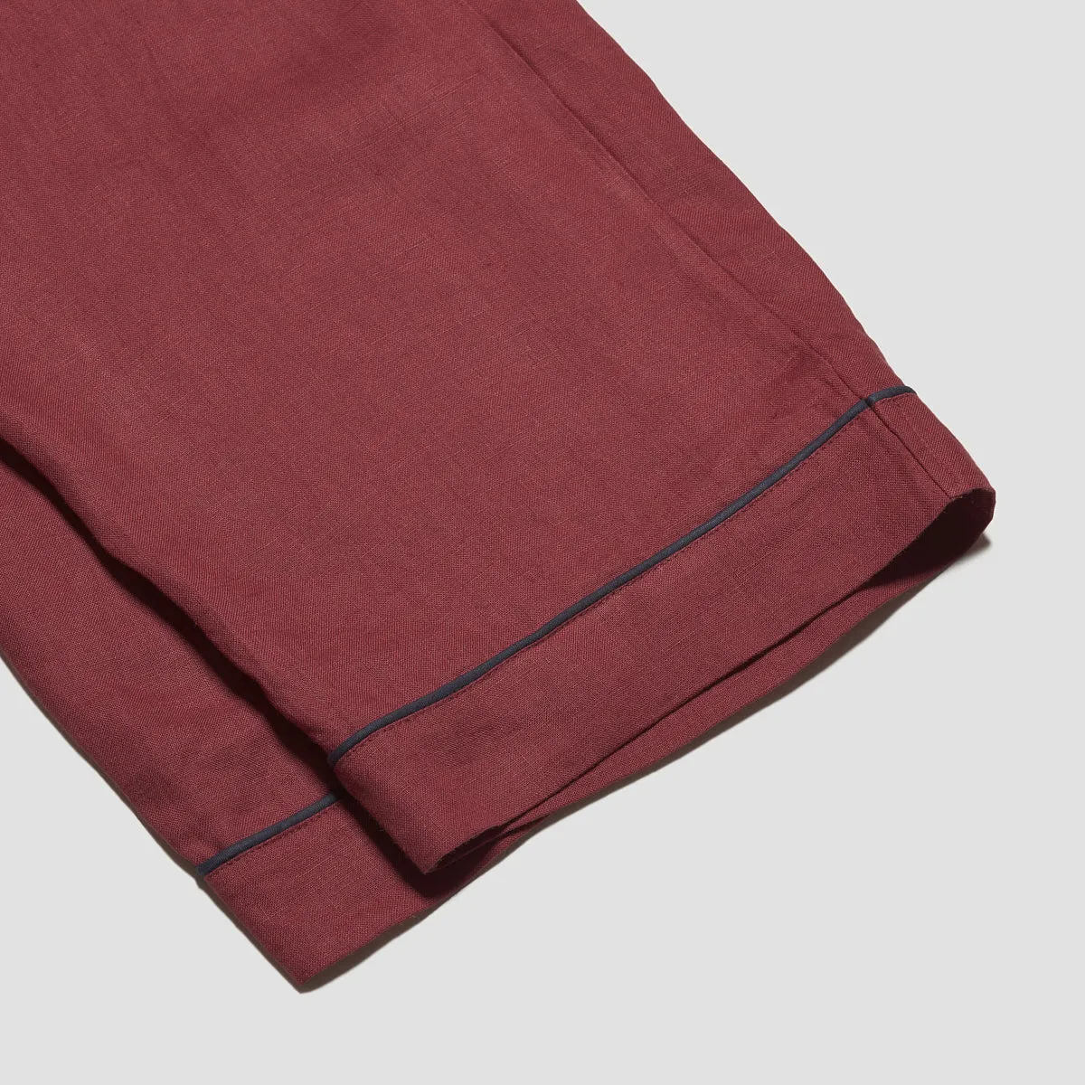 Men's Cherry Linen Pyjama Trousers