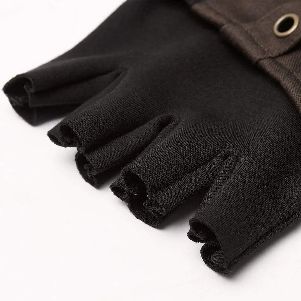 Men's Gothic Contrast Color Long Gloves